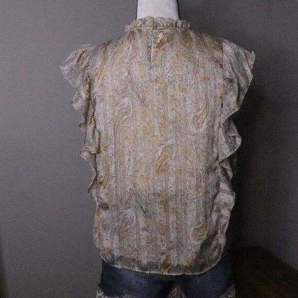 Joie | Mock Neck Short Sleeve Top Medium - Picture 4 of 7